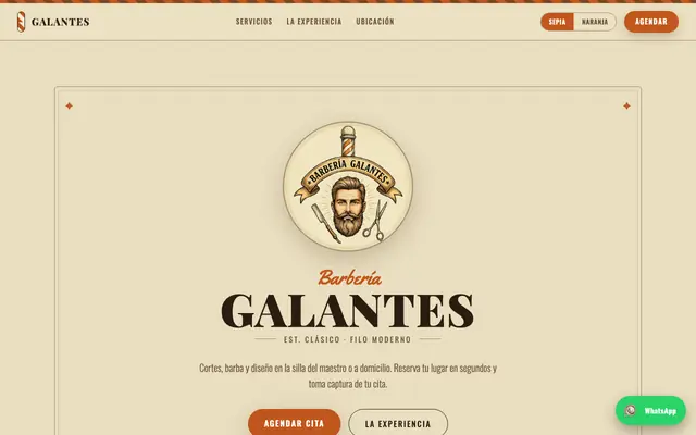 Sitio web de Barbería Galantes
